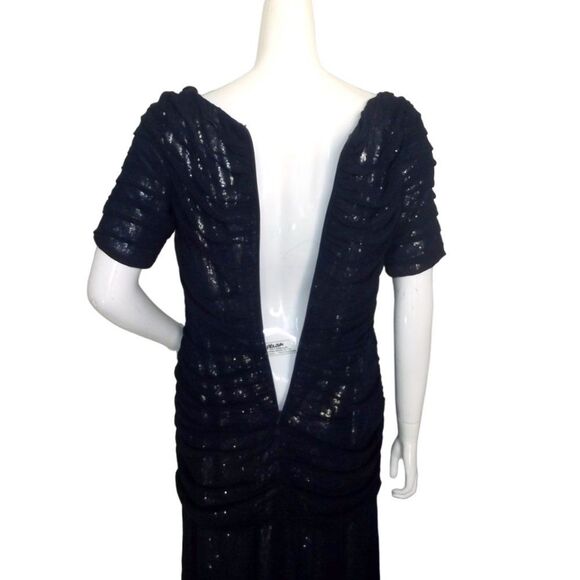 TADASHI SHOJI Gown/Dress, 10, Navy Blue Mesh/Sequins underneath, Cowl neck, SS - Picture 10 of 14